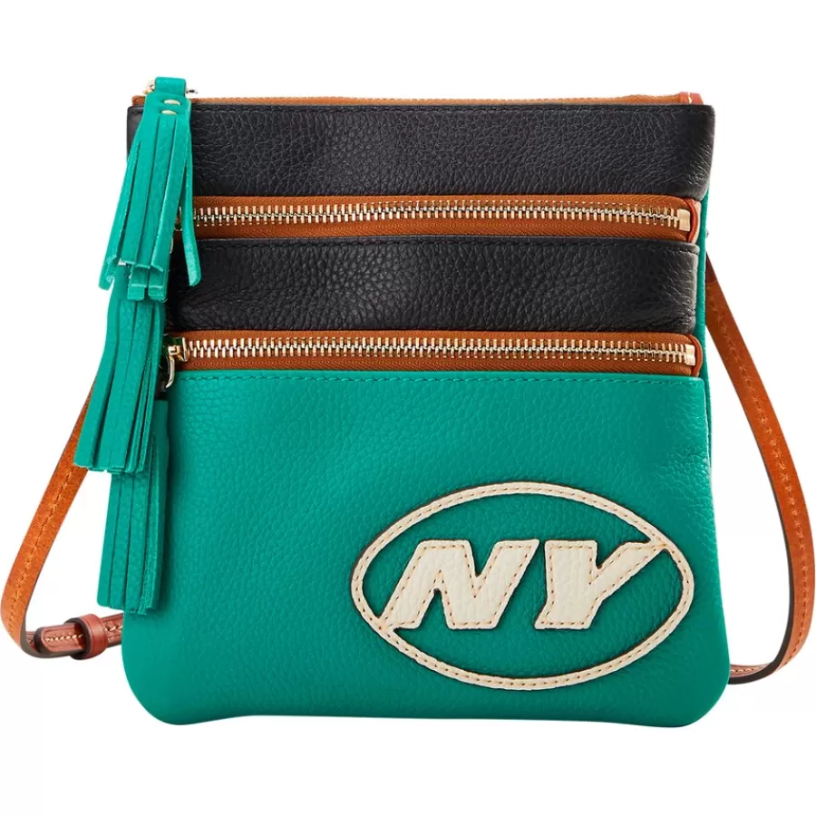 New York Jets Purses^Dooney & Bourke Infield Triple Zip Crossbody Purse