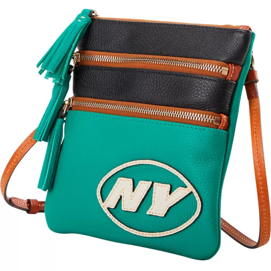 New York Jets Purses^Dooney & Bourke Infield Triple Zip Crossbody Purse