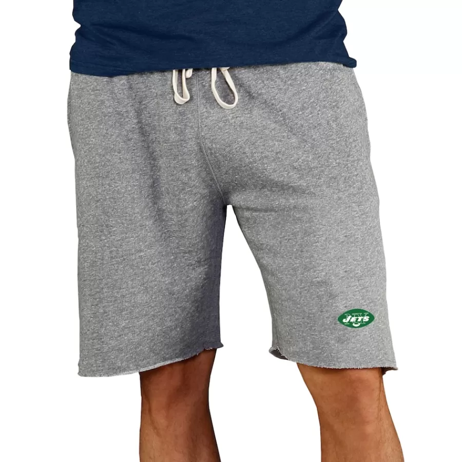 New York Jets Shorts & Pants^Men's Concepts Sport Gray Throwback Logo Mainstream Terry Shorts