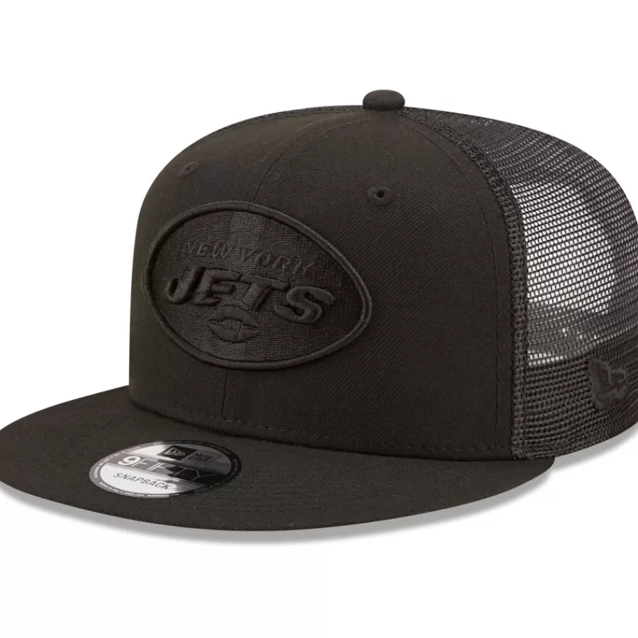 New York Jets Snapback^Men's New Era Black Classic 9FIFTY Trucker Snapback Hat