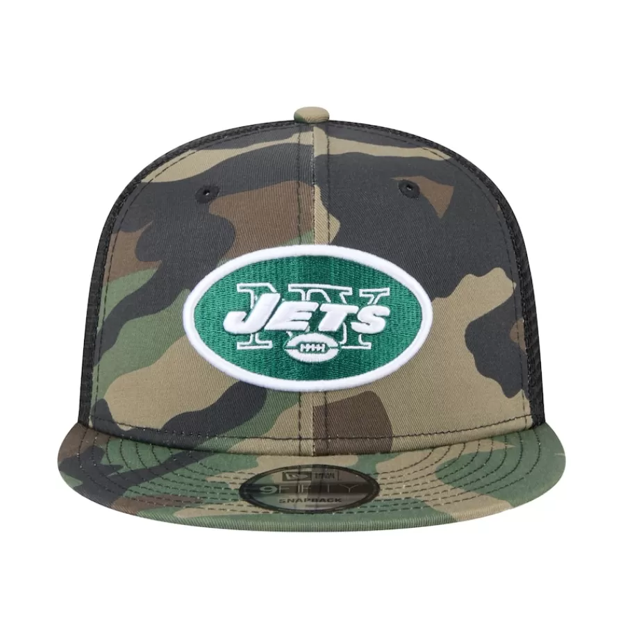 New York Jets Snapback^Men's New Era Camo Main Trucker 9FIFTY Snapback Hat
