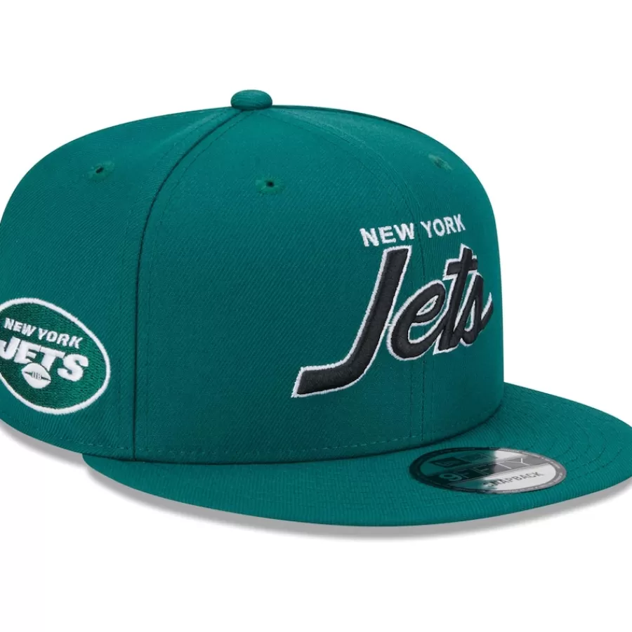 New York Jets Snapback^Men's New Era Green Main Script 9FIFTY Snapback Hat