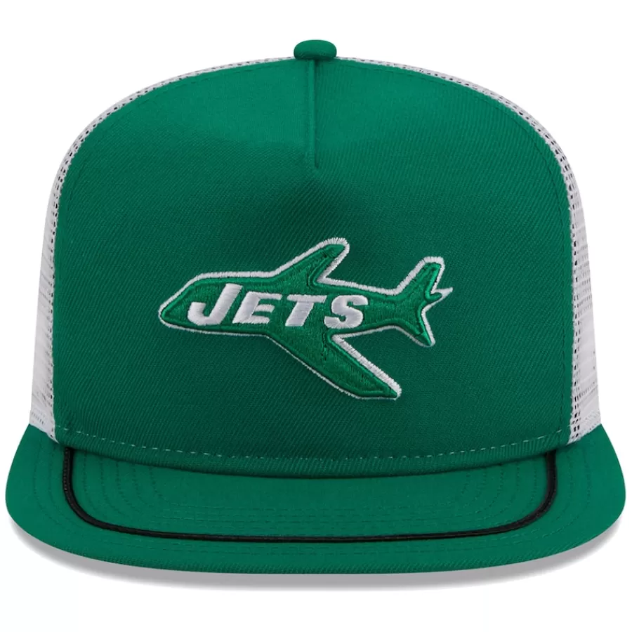 New York Jets Snapback^Men's New Era Kelly Green/White Original Classic Golfer Adjustable Hat
