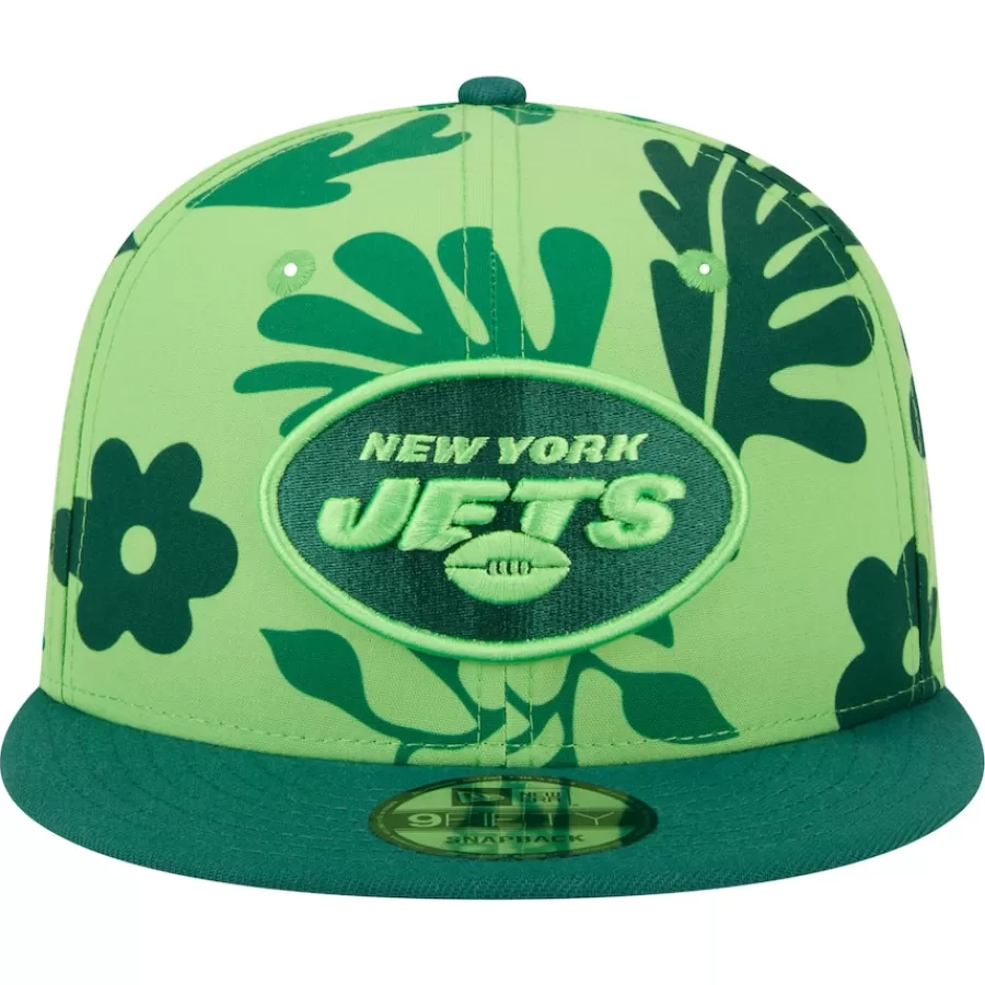 New York Jets Snapback^Men's New Era Light Green Leafy 9FIFTY Snapback Hat