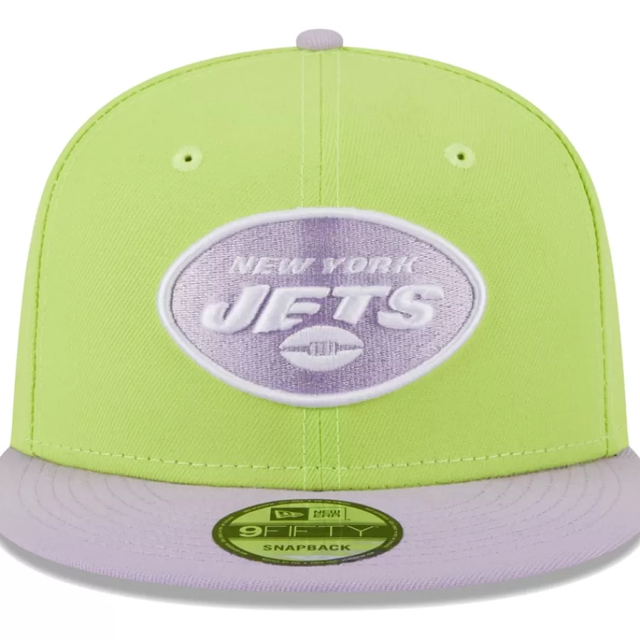 New York Jets Snapback^Men's New Era Neon Green/Lavender Two-Tone Color Pack 9FIFTY Snapback Hat