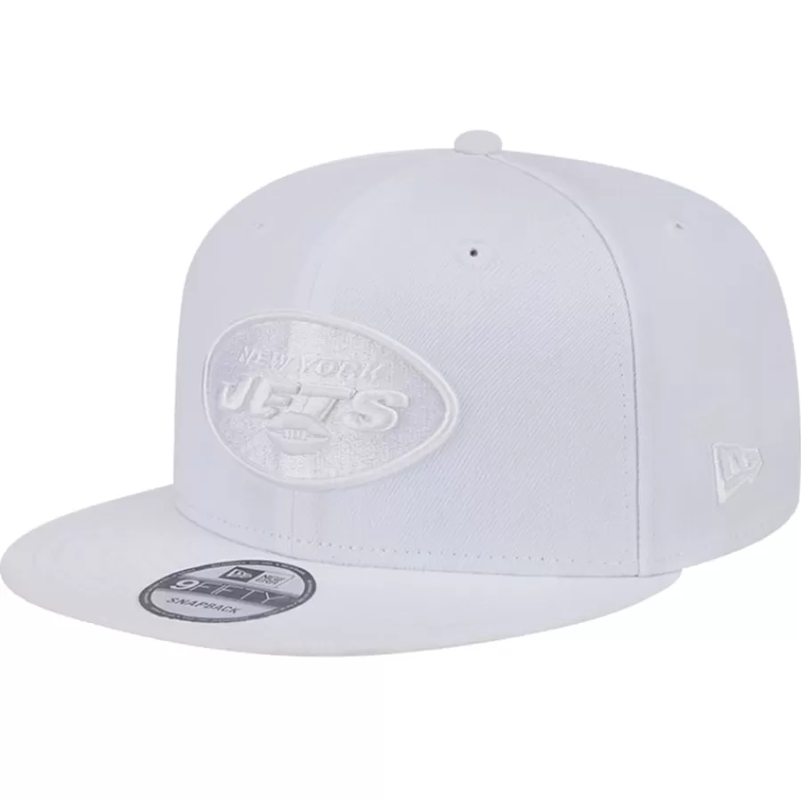 New York Jets Snapback^Men's New Era Main White On White 9FIFTY Snapback Hat