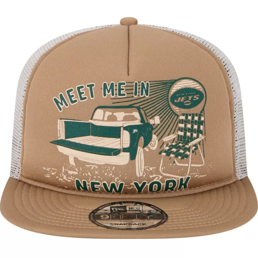 New York Jets Snapback^Men's New Era Tan Meet Me 9FIFTY Snapback Hat