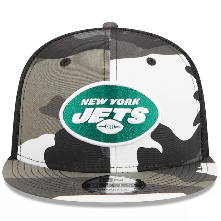 New York Jets Snapback^Men's New Era Urban Camo 9FIFTY Trucker Snapback Hat