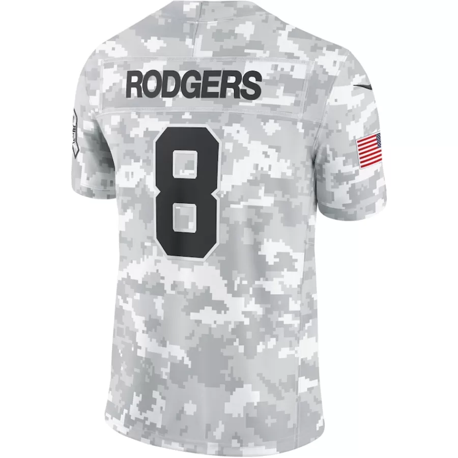 New York Jets Jerseys Men Men s Nike Aaron Rodgers Arctic Camo 2024 Salute To Service Limited Jersey NY Jets