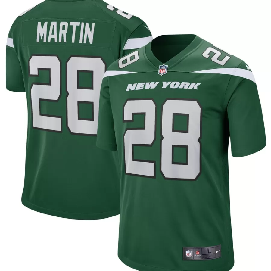 New York Jets Replica | Throwback^Men's Nike Curtis Martin Gotham Green Game Retired Player Jersey